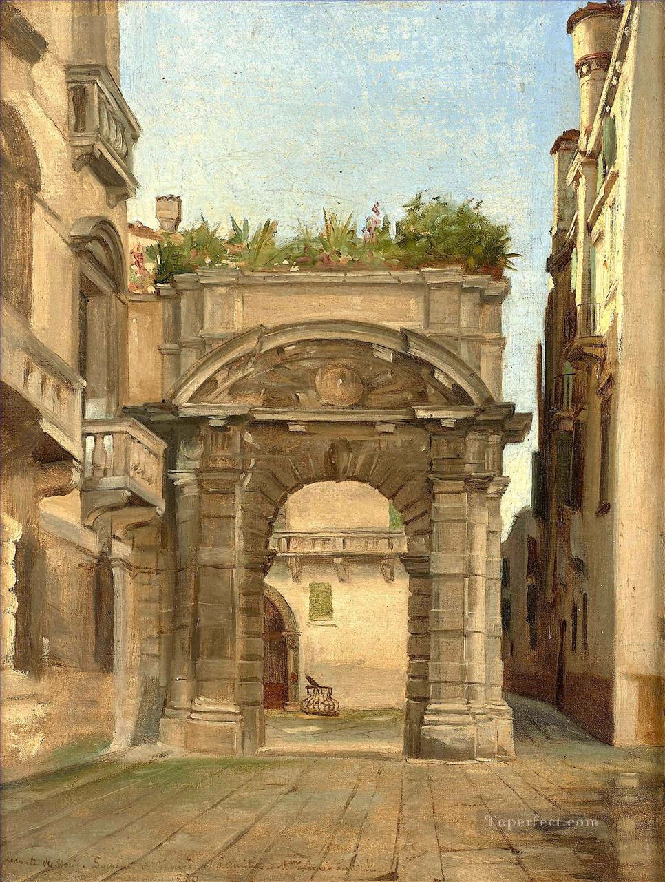 サン・サルヴァトール ヴェネツィアのモロシーニ宮殿への入り口 ジャン・ジュール・アントワーヌ・ルコント・デュ・ヌイ オリエンタリスト・リアリズム油絵
